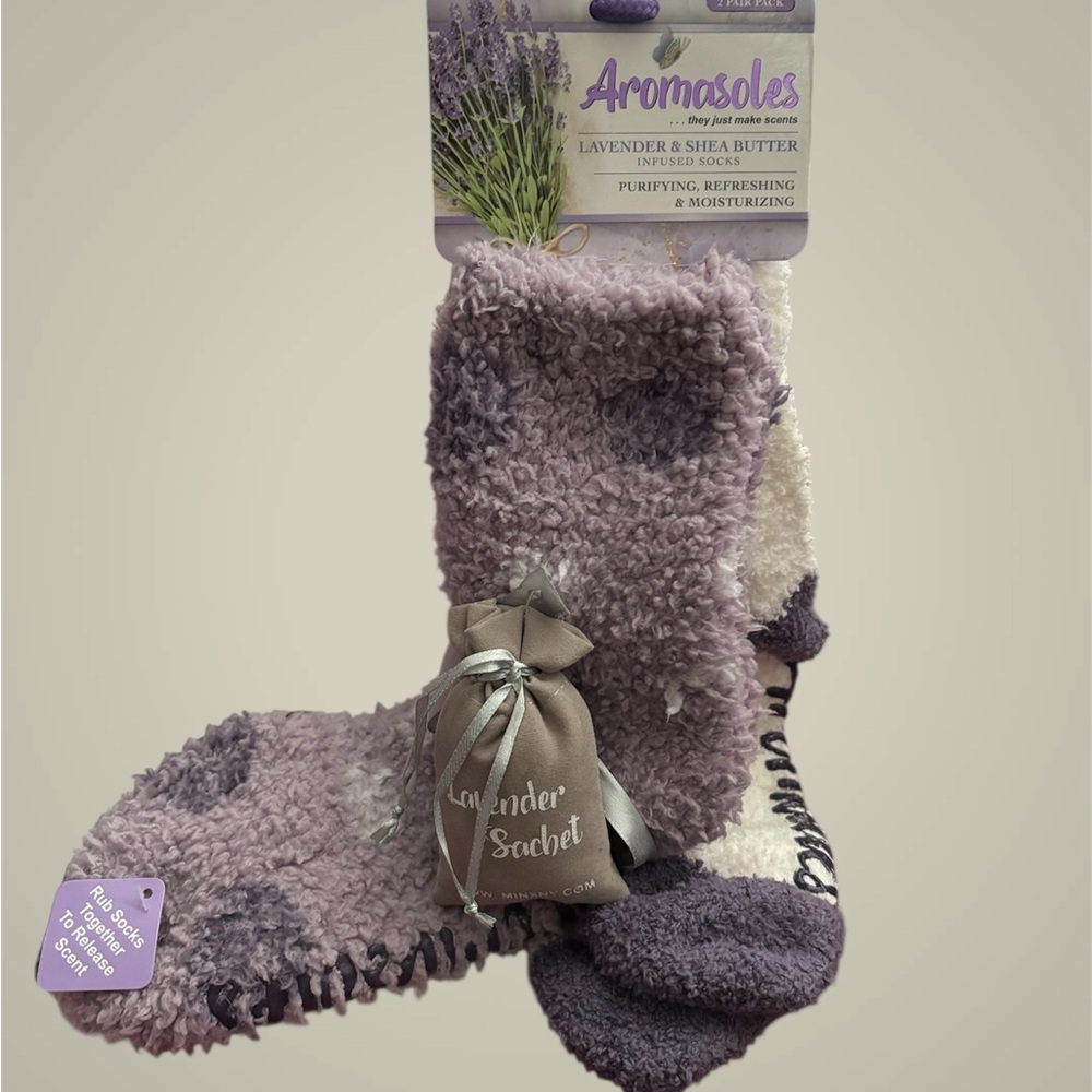 Lavender & Cream Cozy Socks